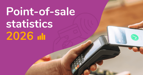 Image with the title 'Point-of-sale statistics 2026' and an image of someone using a POS terminal via their mobile