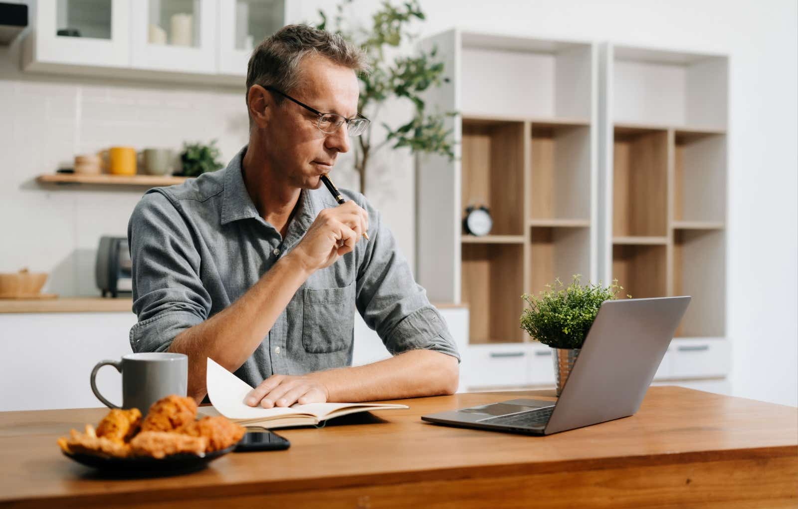 Businessman working on his laptop