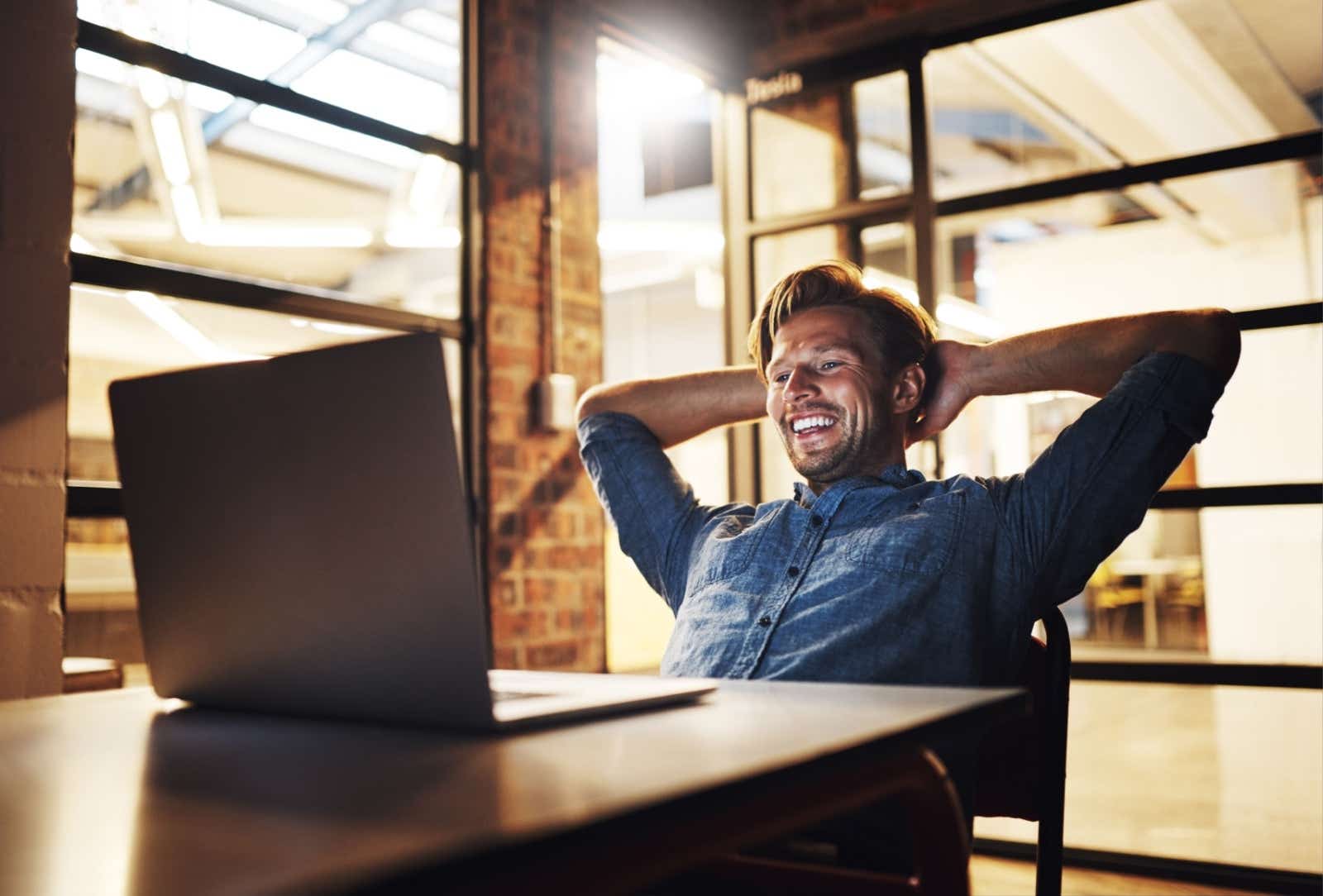 Smiling businessman - proud of his breakthrough business idea