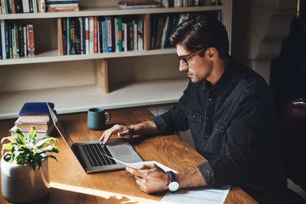 Man working on his laptop