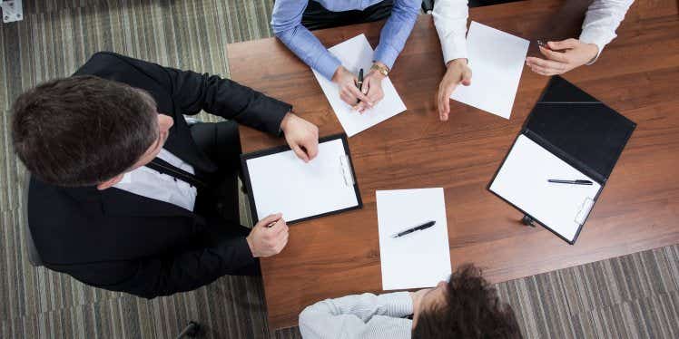 business meeting around a table