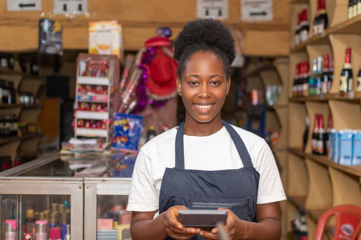 Business woman in shop / workshop