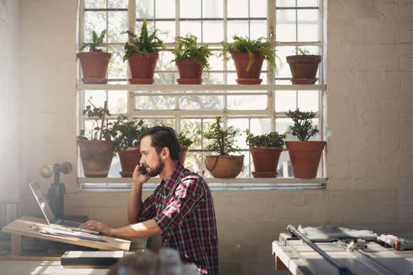 Home working, self employed, startup, entrepreneur, laptop, phone call