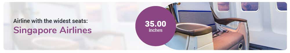 Singapore Airlines is the airline with the biggest seats