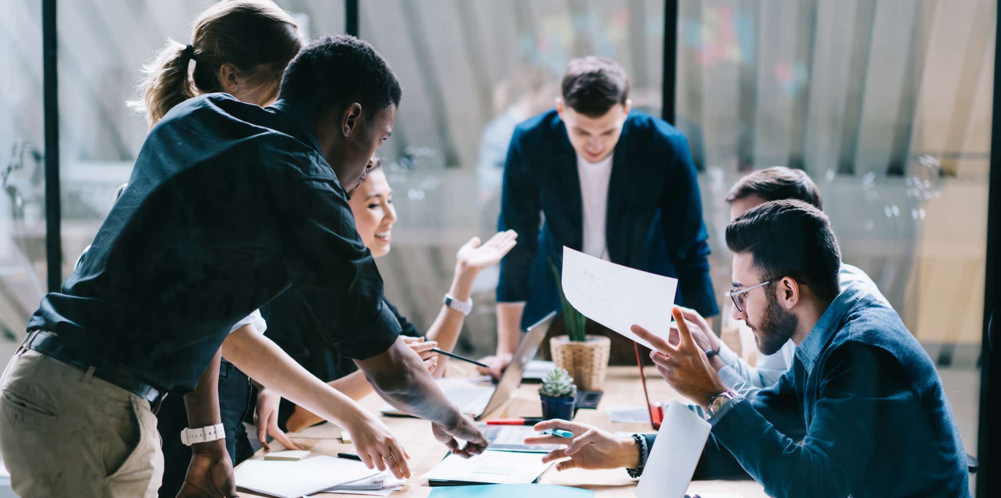 Group working at a table