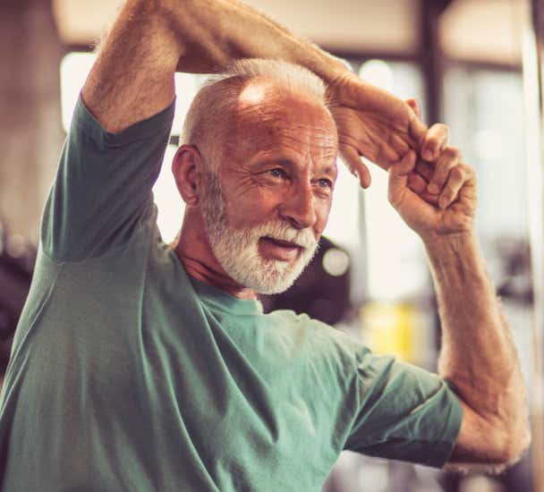 Older man working out
