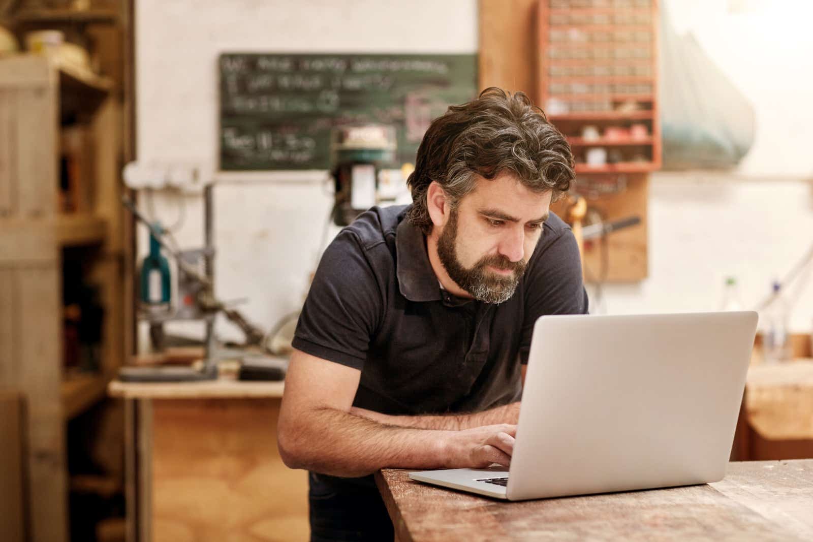 Businessman on his laptop 