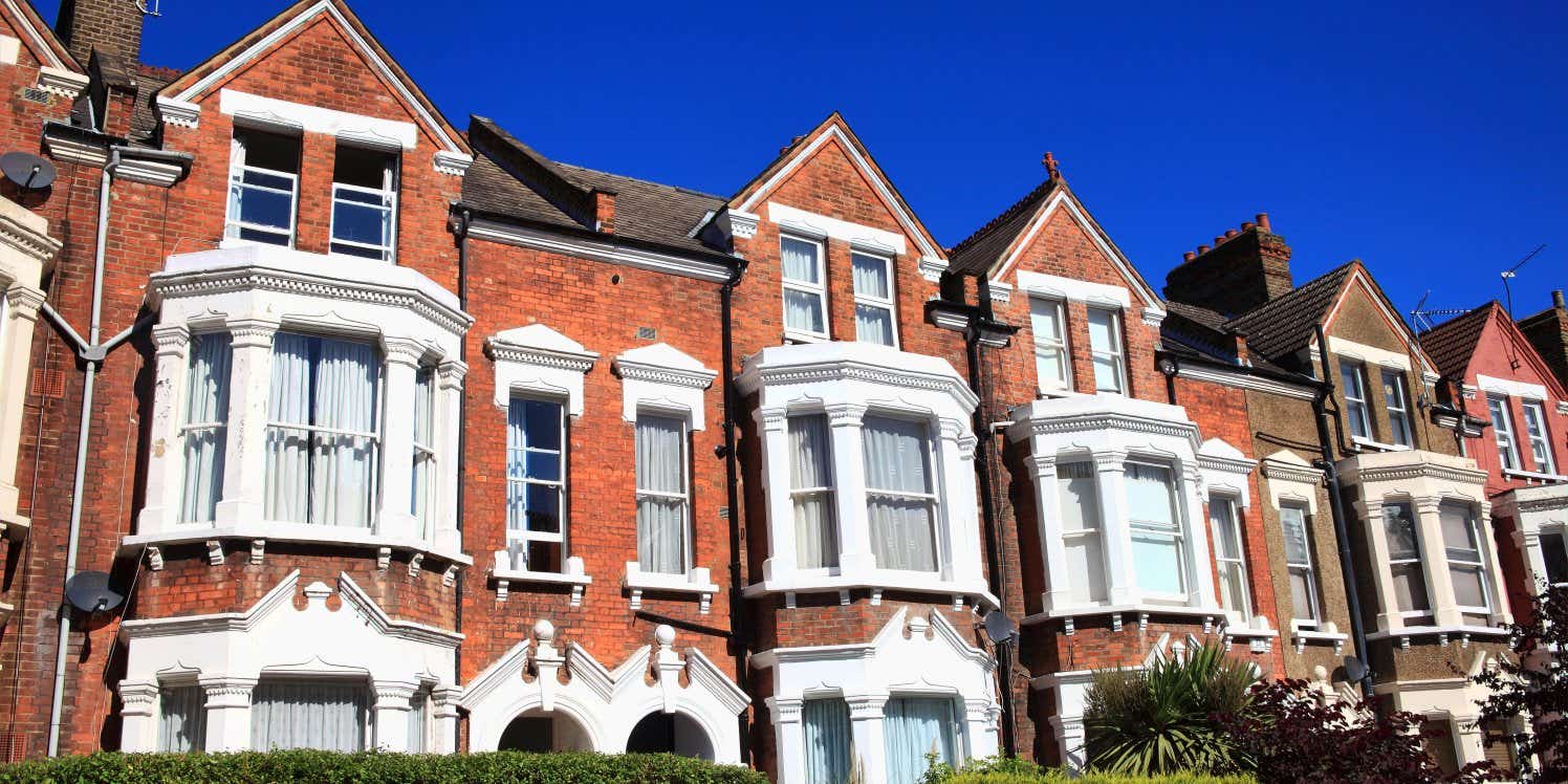 A row of Victorian terrace houses