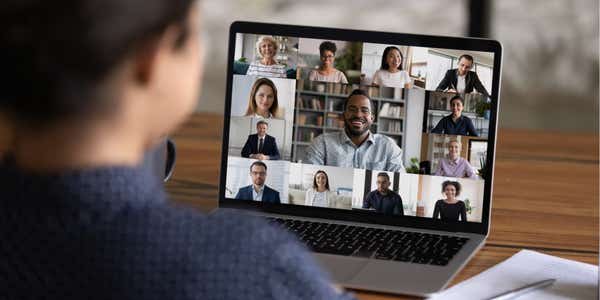 Person on a zoom call on their laptop