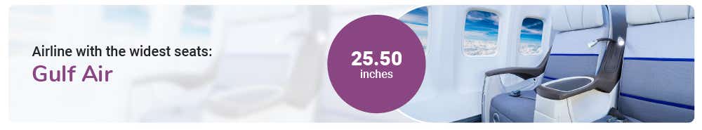 Gulf Air is the airline with the biggest seats