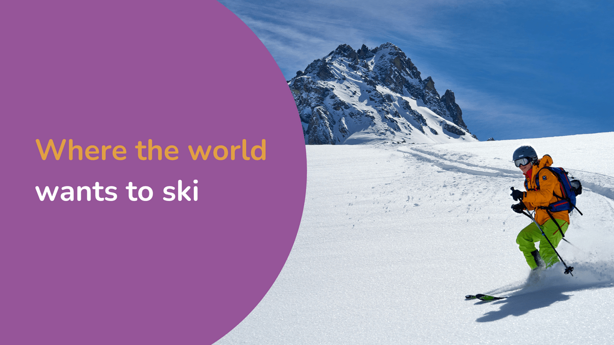 image of a glacier with an overlay titled - where the world wants to ski