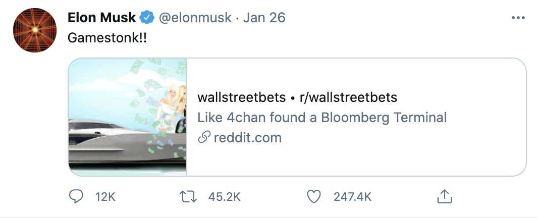 Elon Musk Gamestonk