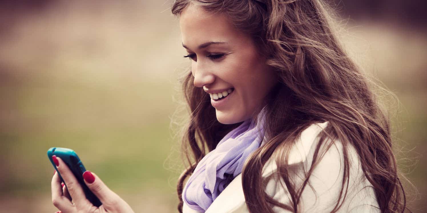 Girl on smartphone texting